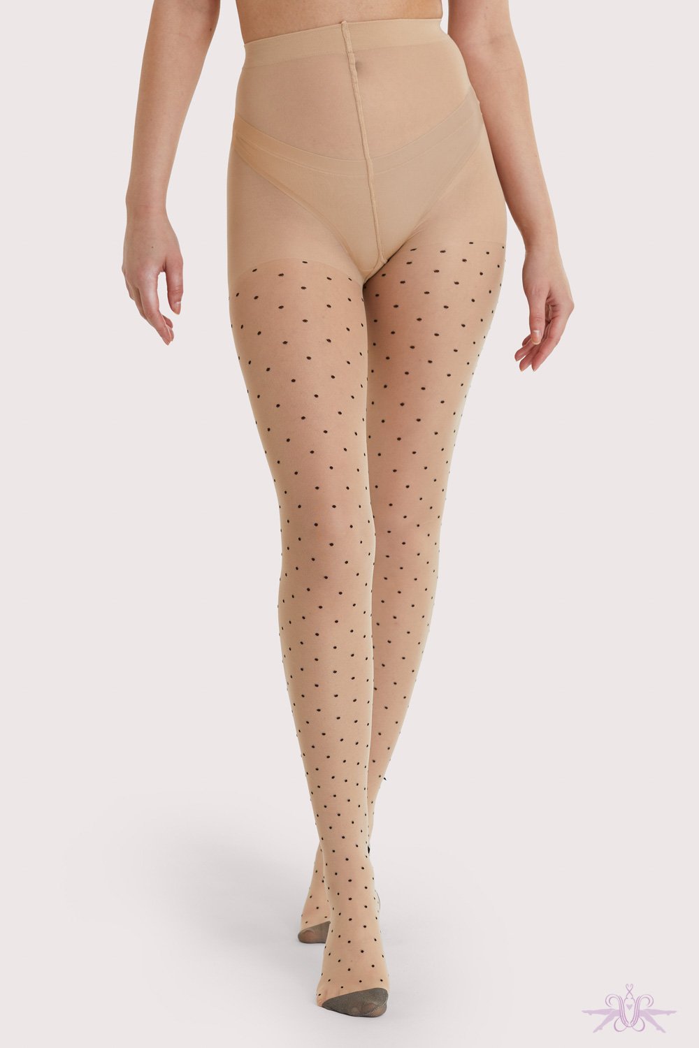 Playful Promises Dotty Seamed Tights with Bow