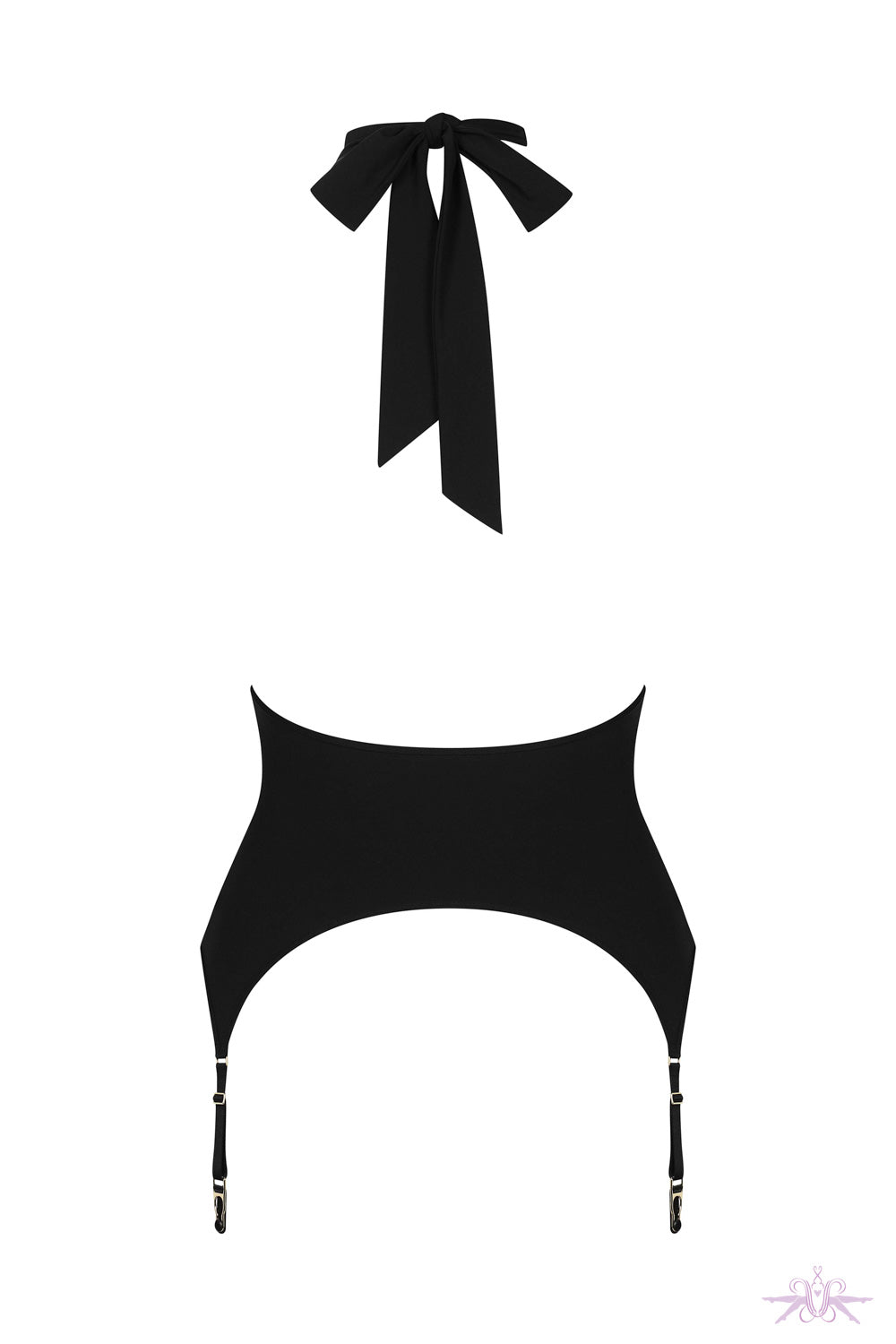 Maison Close Nuit Fauve Scarf Top with Suspenders