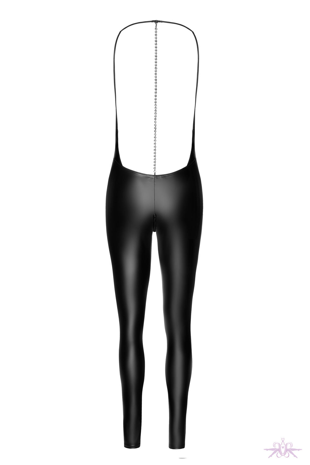 Noir Handmade Mirage Wetlook Catsuit with Jewellery at The