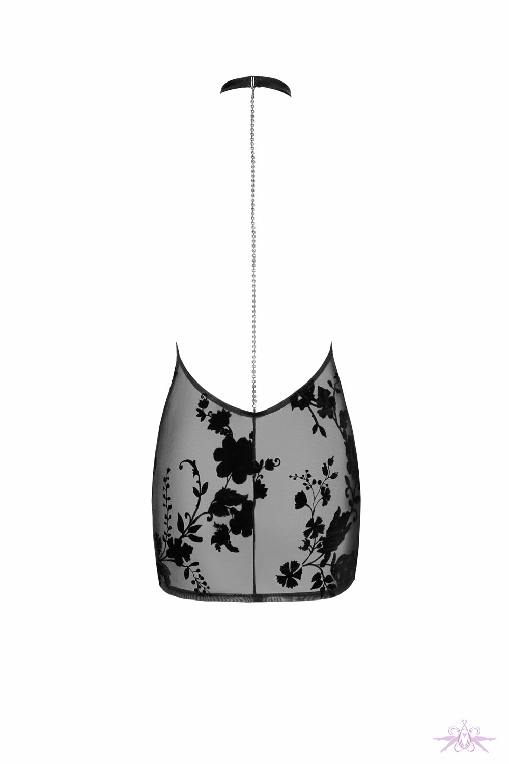 Noir Handmade Mythos Mini Mesh Dress with Rhinsetones