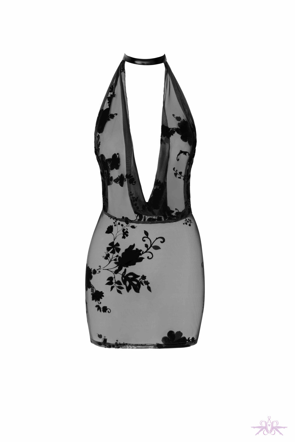 Noir Handmade Mythos Mini Mesh Dress with Rhinsetones