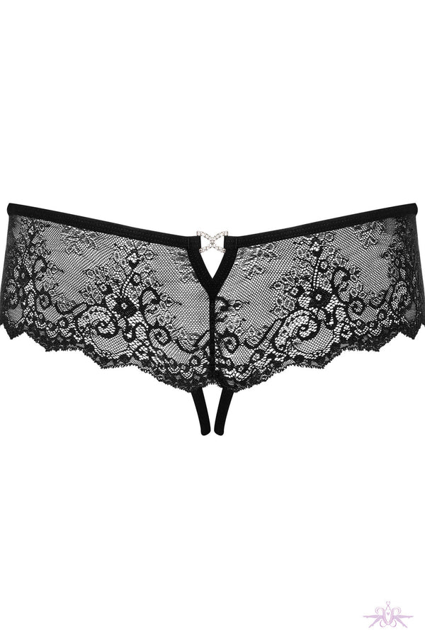 Obsessive Merossa Crotchless Thong at the Hosiery Box Black Lingerie ...