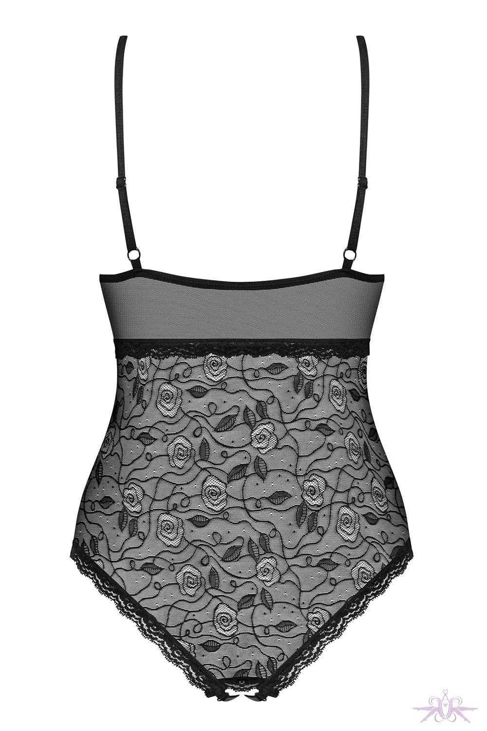 Obsessive Lace Crotchless Bodysuit