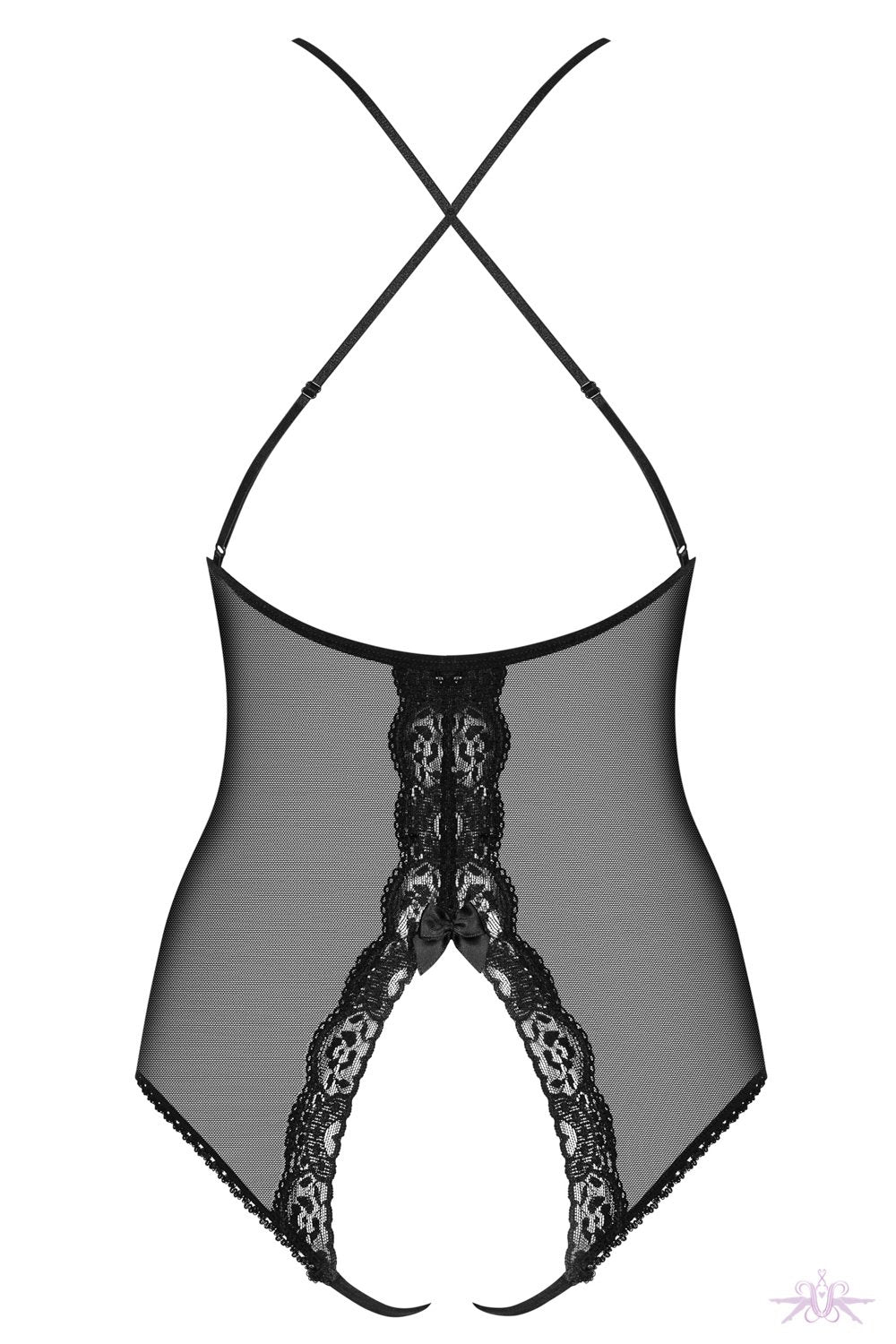 Obsessive Padded Cross Back Crotchless Bodysuit