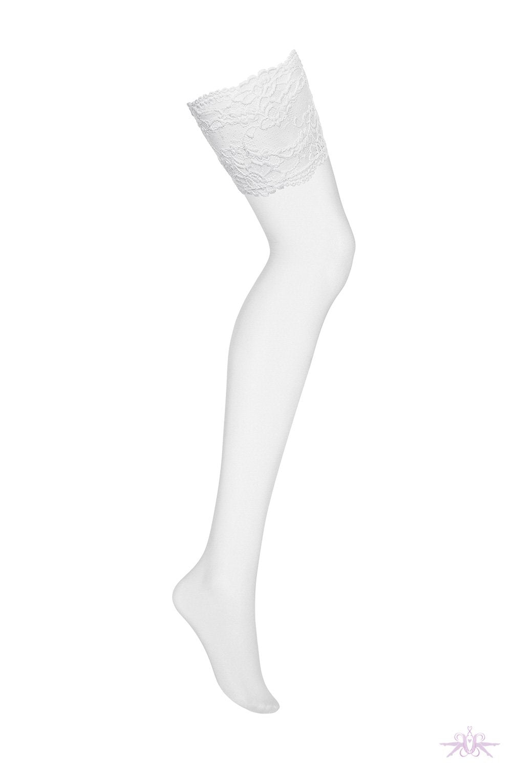 Obsessive Deep Lace White Stockings