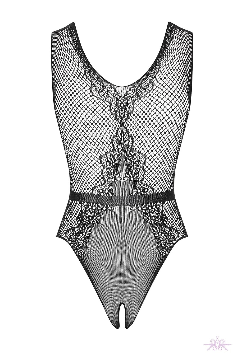 Obsessive Belted Fishnet Bodysuit