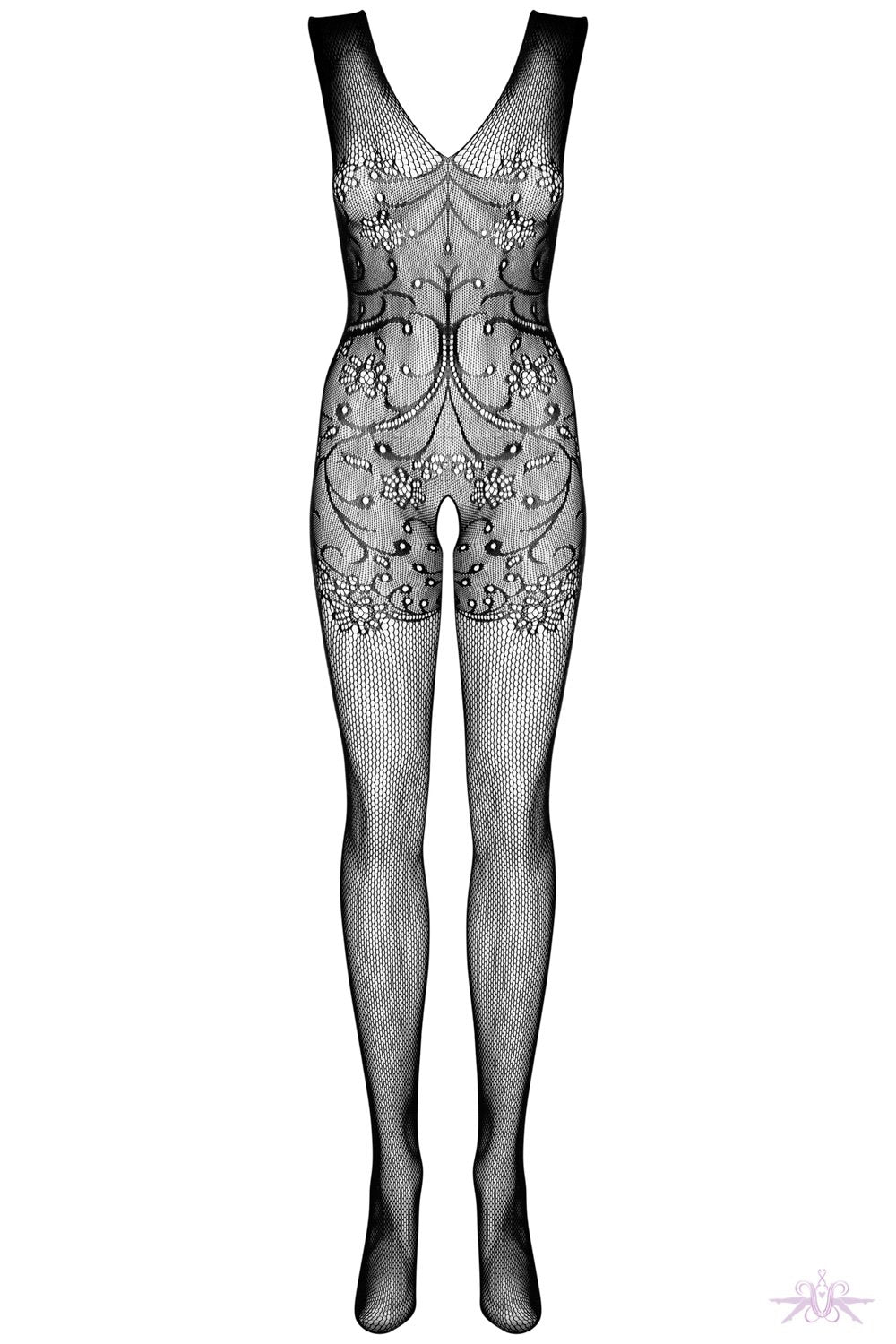 Obsessive V-Neck Fishnet Bodystocking