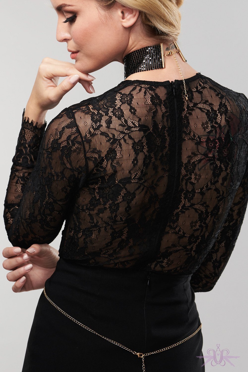 Bijoux Indiscrets Desir Metallique Mesh Collar Black