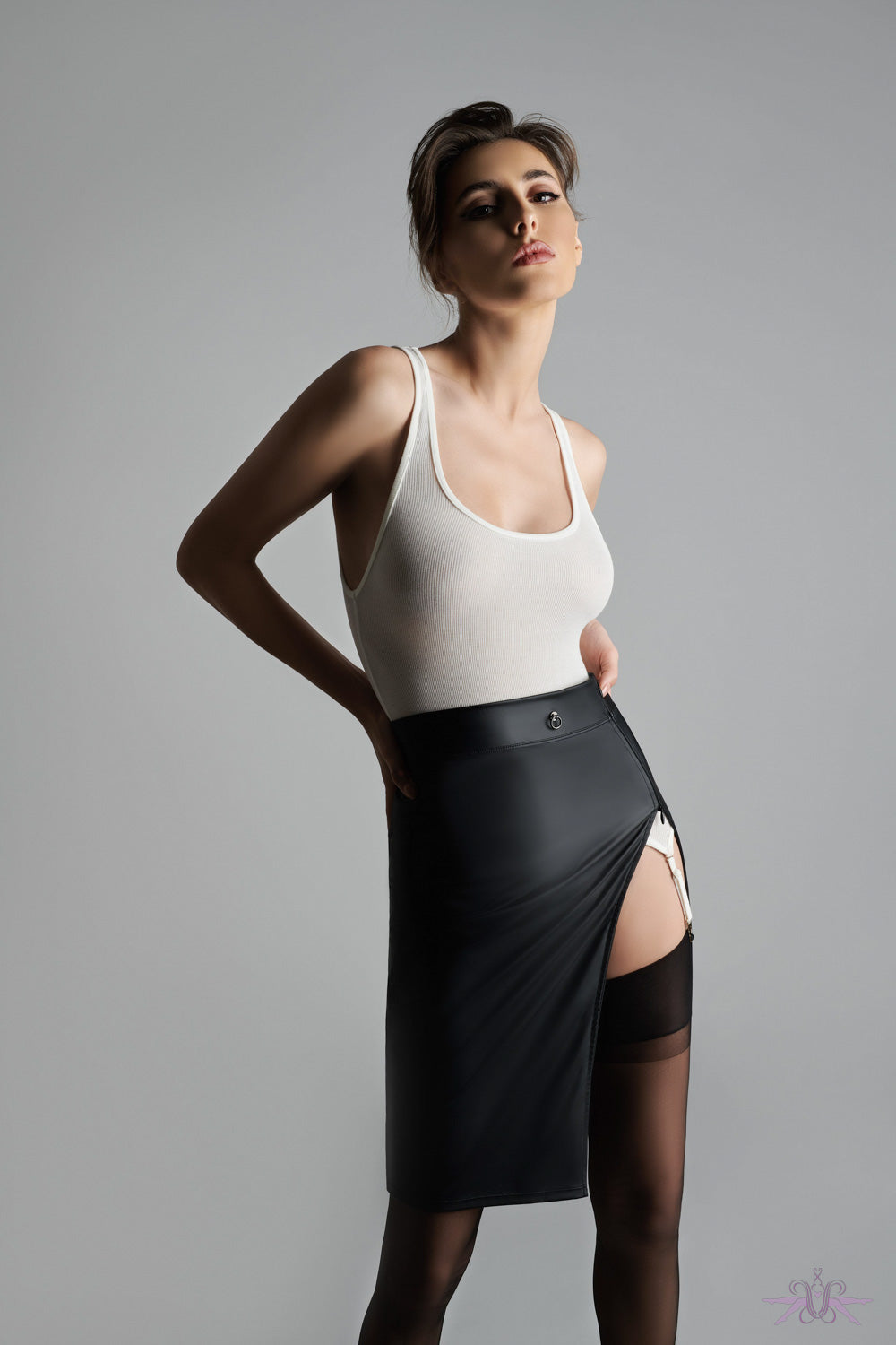 Maison Close Black Stockings with Black Seam