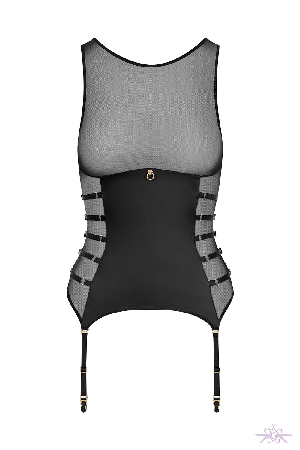 Maison Close Chambre Noire Tank Top with Suspenders at The Hosiery Box