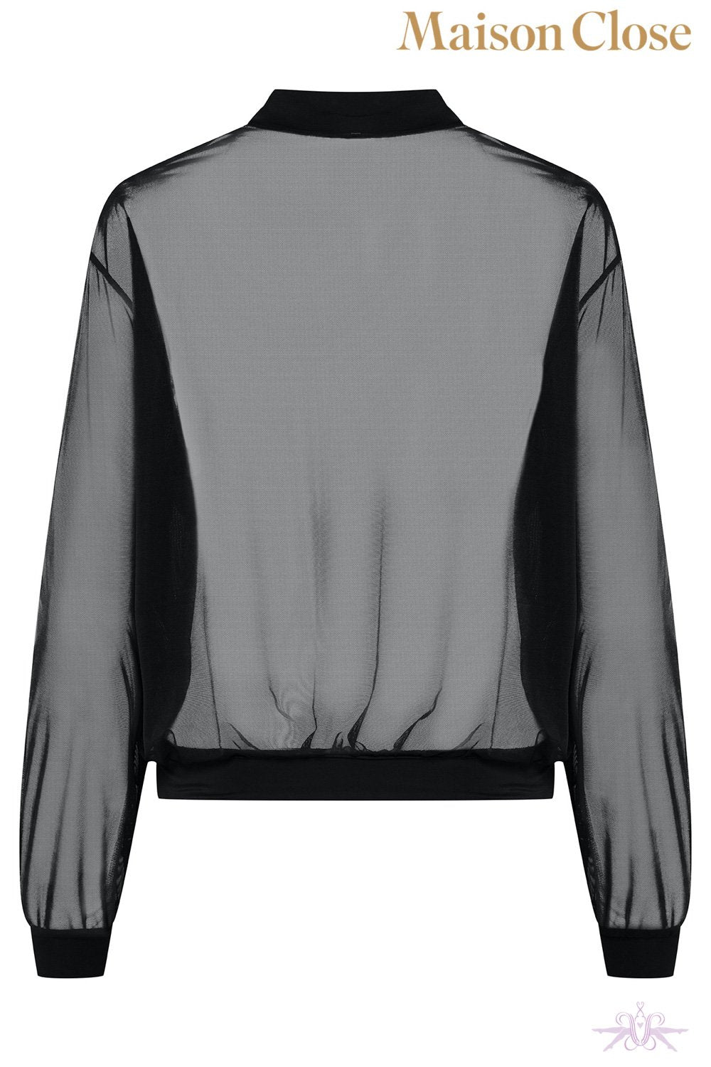 Maison Close Pure Tentation Sheer Black Bomber Jacket