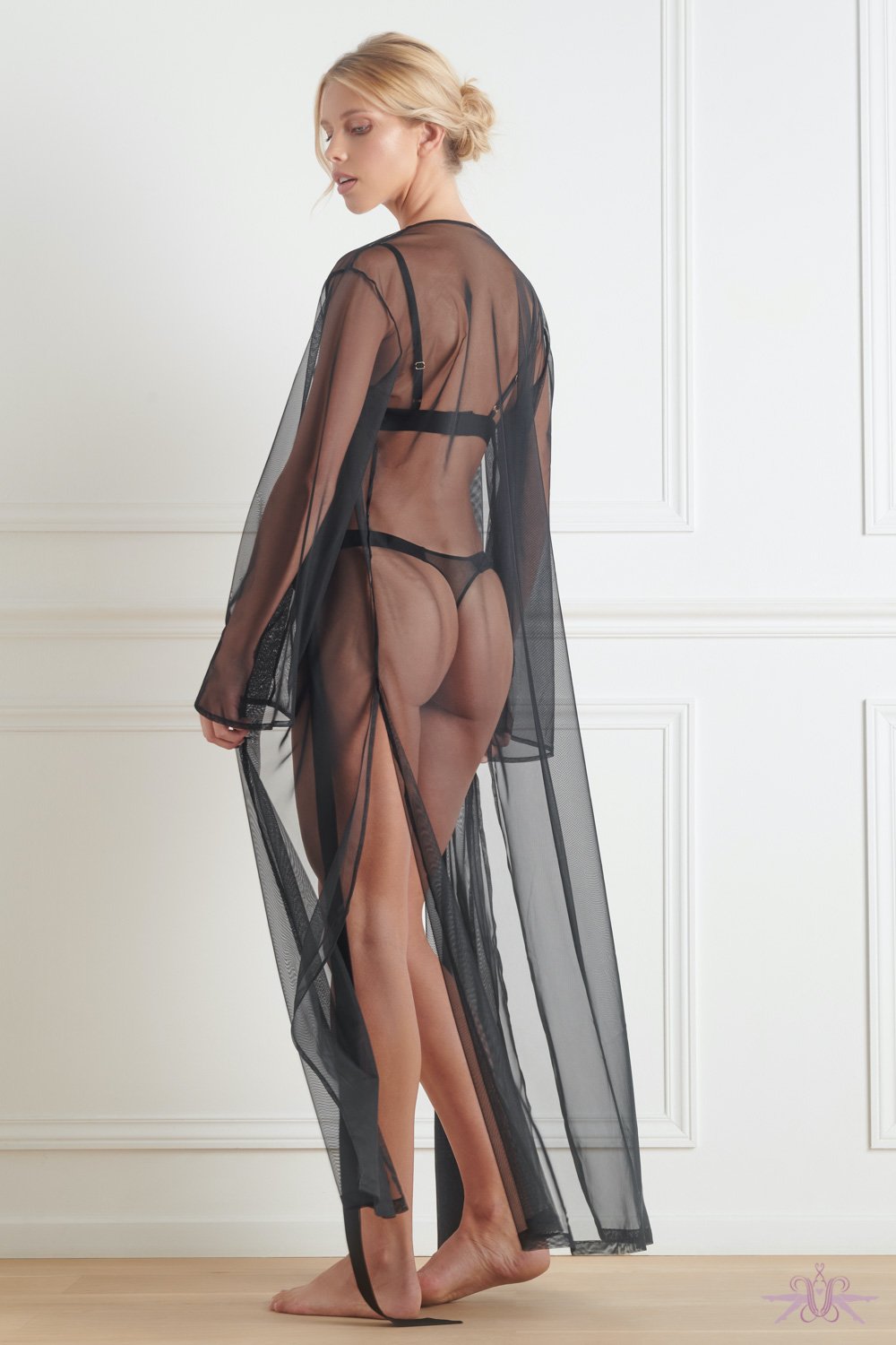 Maison Close Madame Reve Long Sheer Black Dress at the Hosiery Box  Nightwear - The Hosiery Box