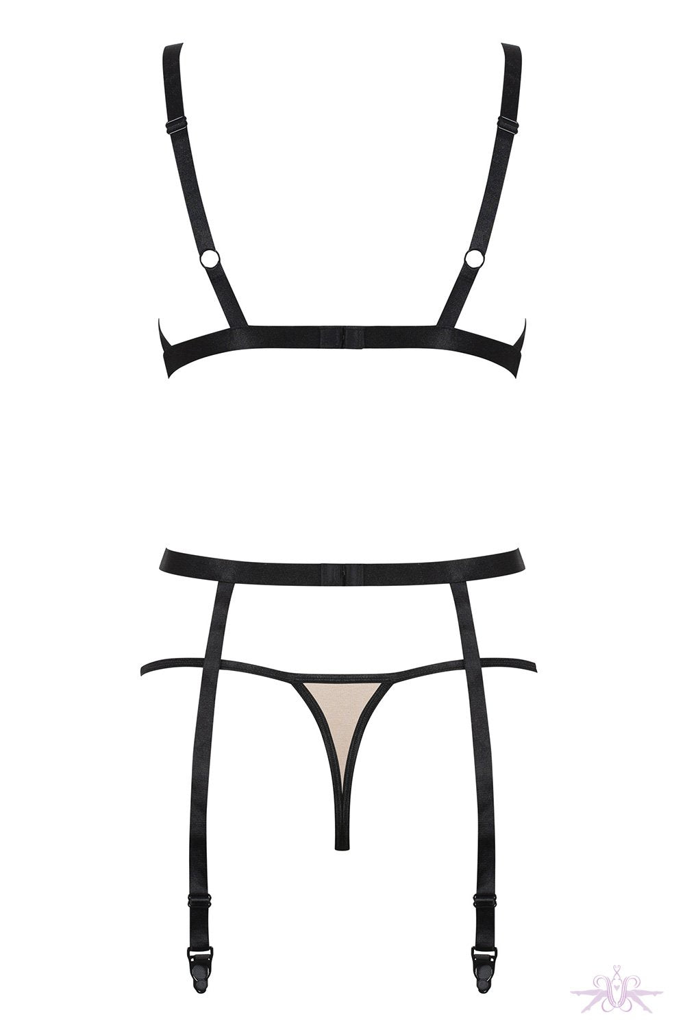 Obsessive Nudelia Three Piece Set At The Hosiery Box Lingerie Sets