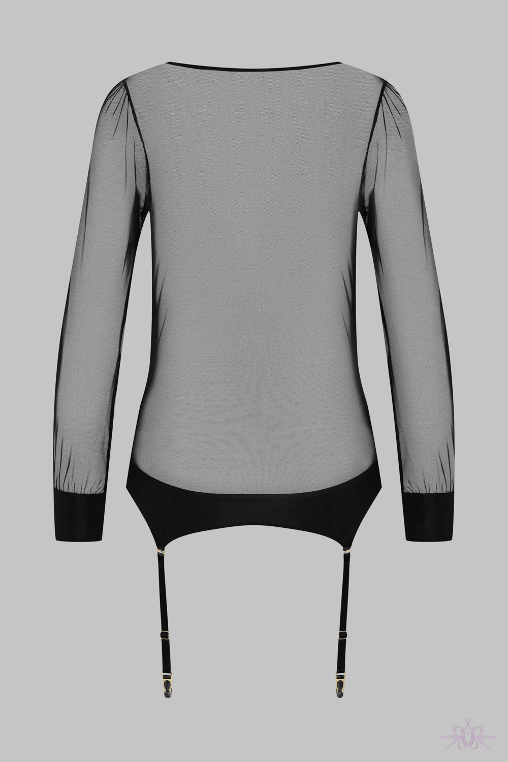 Maison Close Madame Reve Long Sleeved Bodysuit with Suspenders