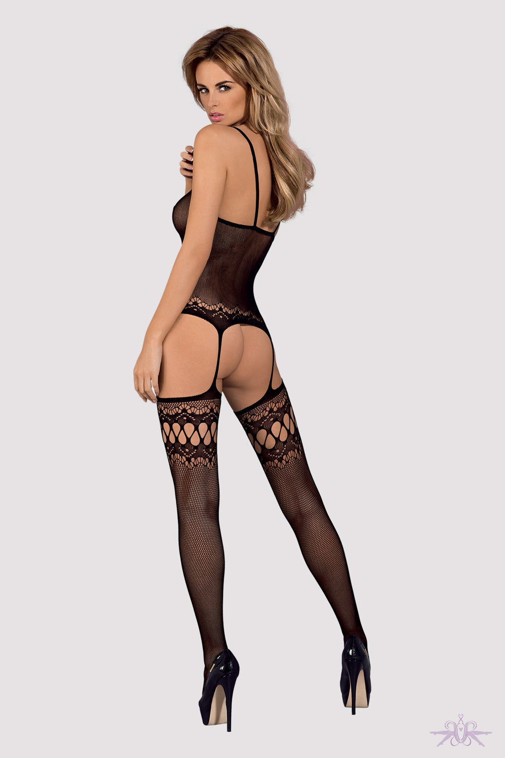 Obsessive Two Piece Black Bodystocking