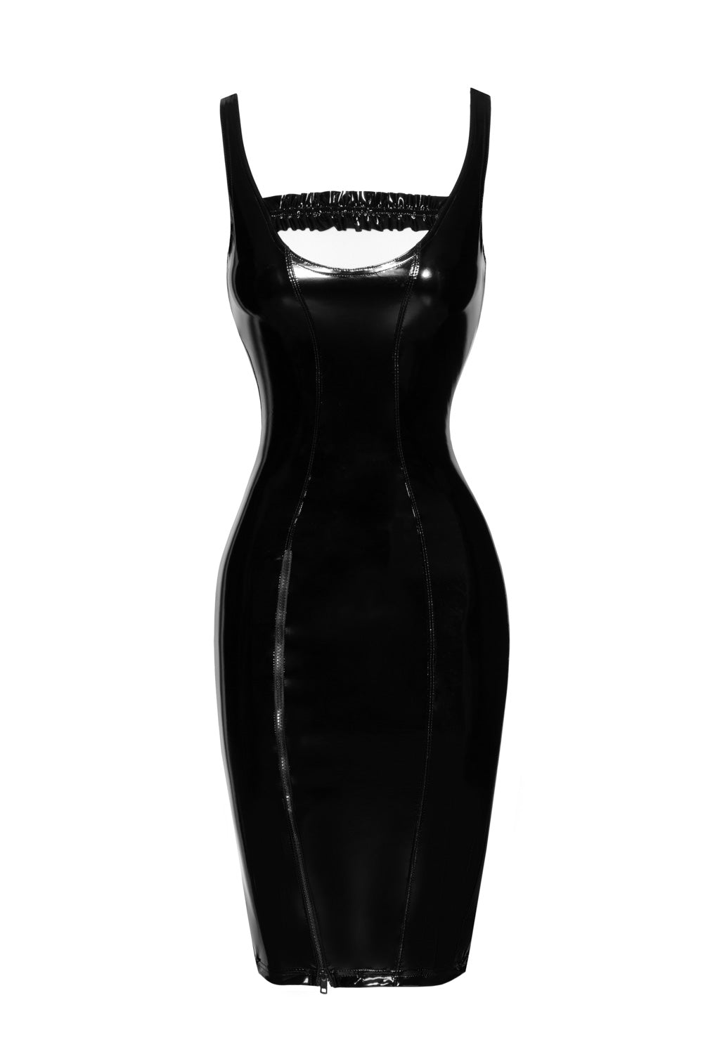 Noir Handmade PVC Midi Dress with Zip at the Hosiery Box Black dress ...