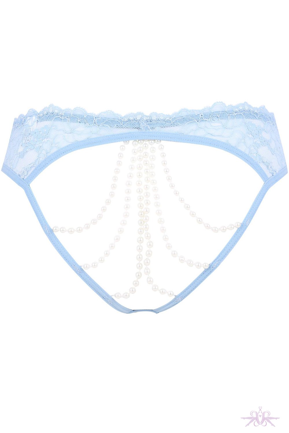 Marilyn Blue Pearl Effect Open Brief