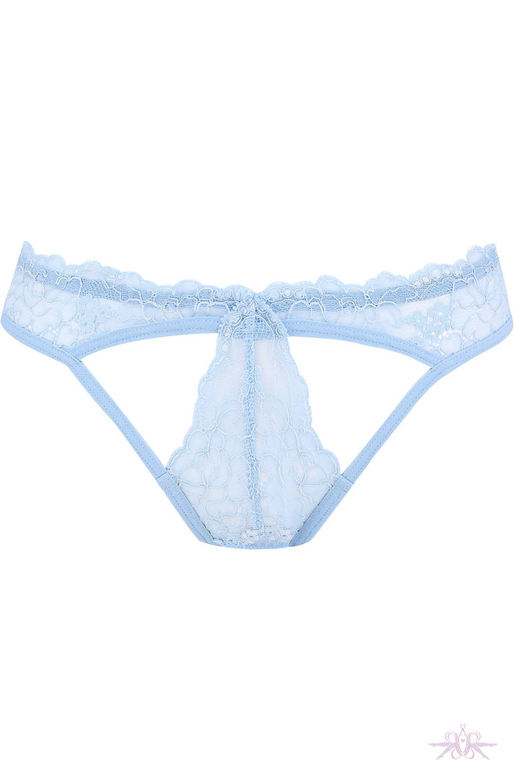 Marilyn Blue Pearl Effect Open Brief at The Hosiery Box