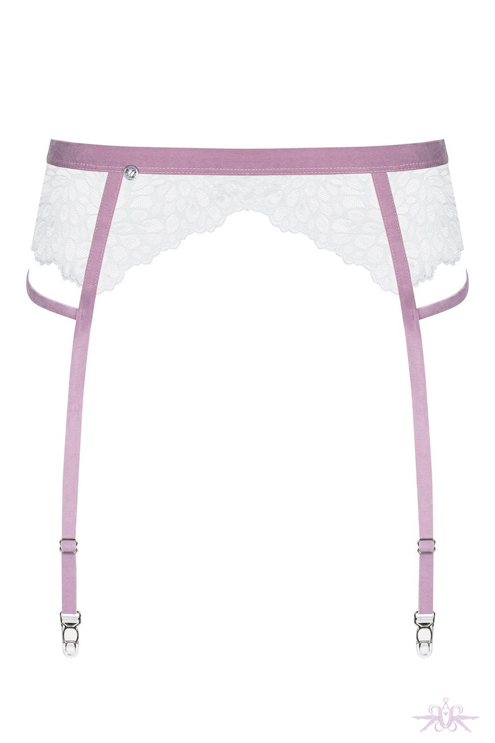 Obsessive Lilyanne Lilac and White Garter Belt at Mayfair Stockings - The Hosiery Box Obsessive Lilyanne Lilac and White Garter Belt at Mayfair Stockings - The Hosiery Box