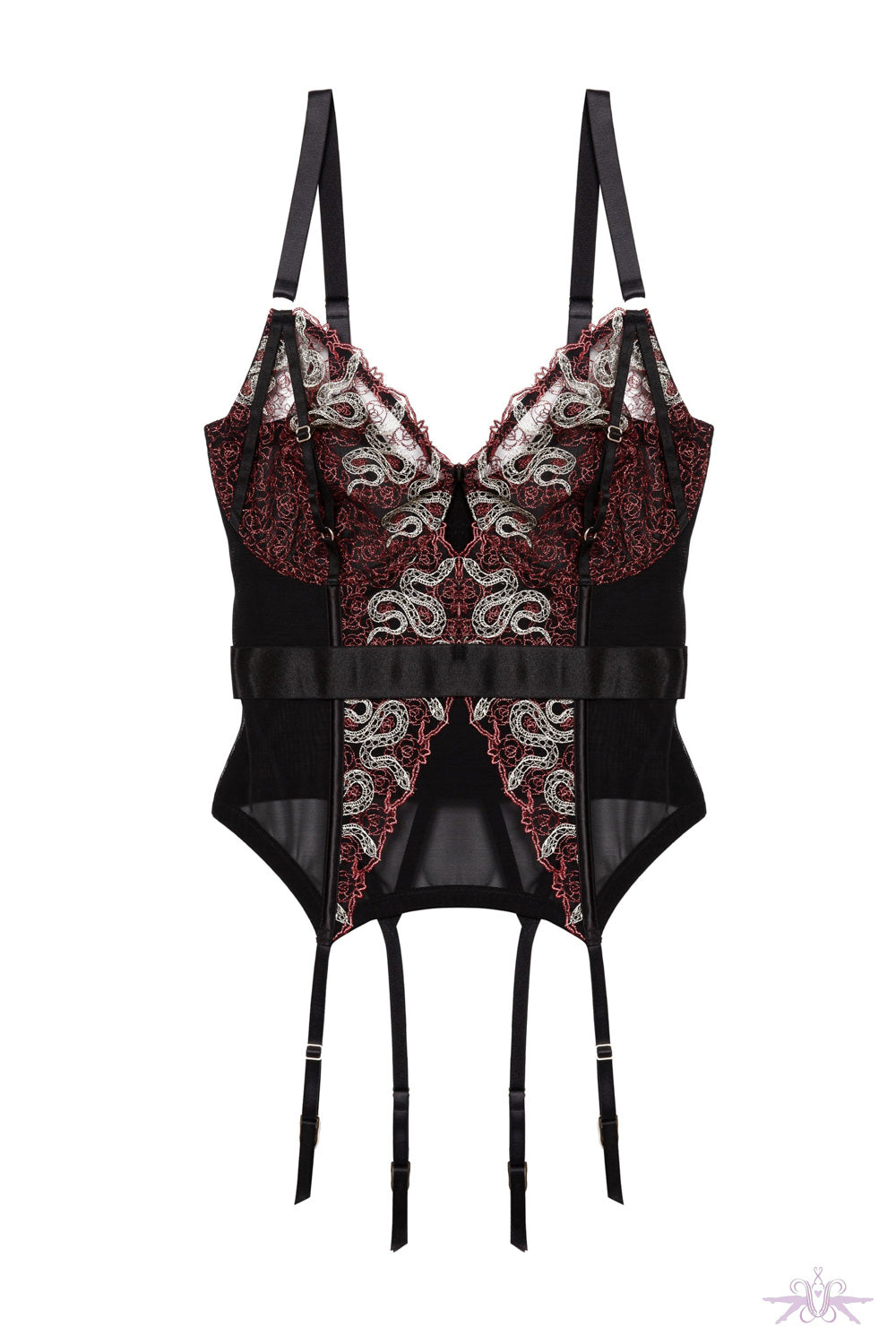 Playful Promises Black and Red Dakota Basque at The Hosiery Box