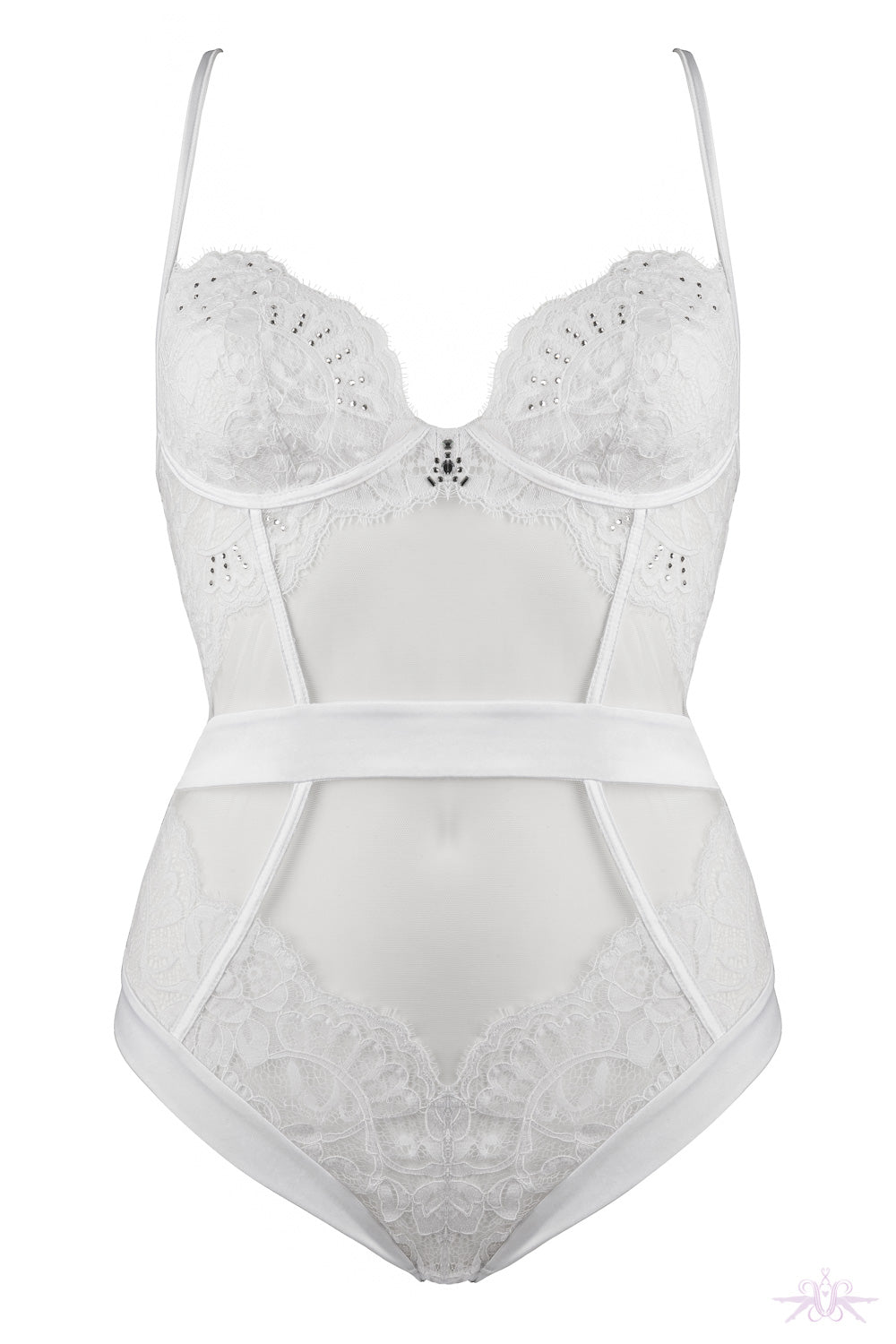 Prelude Marlene White Bodysuit at the Hosiery Box White Bodysuits